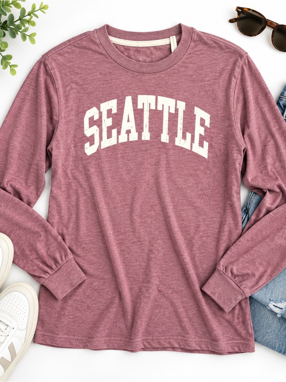 Valani Seattle Mauve Long Sleeve Graphic Shirt – Size Small